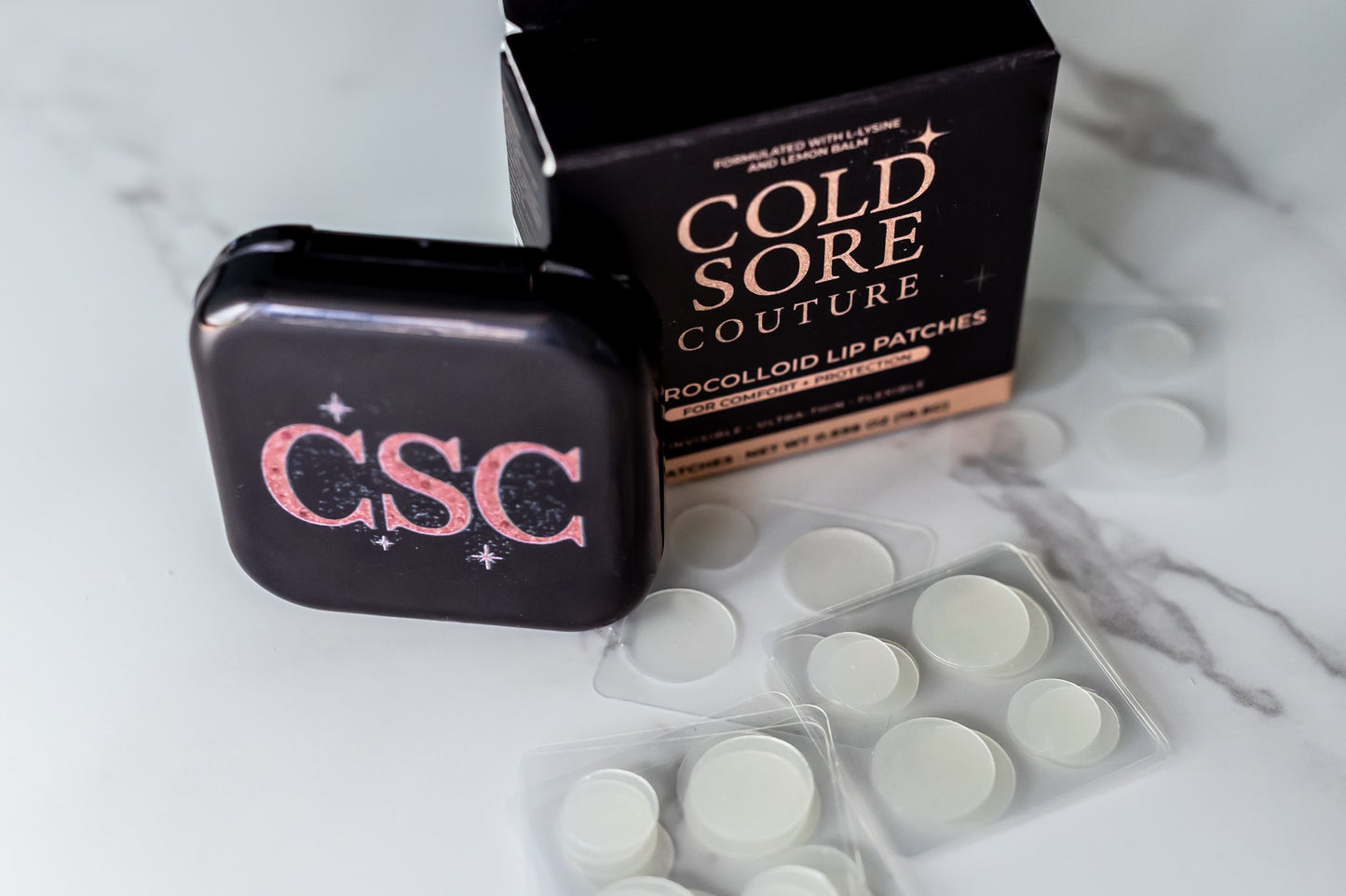 Cold Sore Couture Mirrored Compact with Hydrocolloid Patches (36 Count)